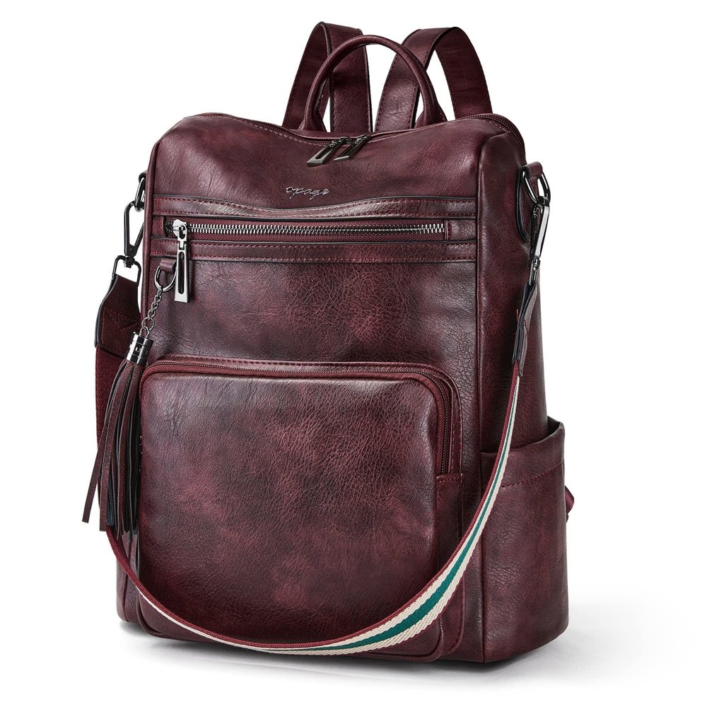 Leather Backpack Purse for Women Fashion Tassel Ladies Shoulder Bags😊